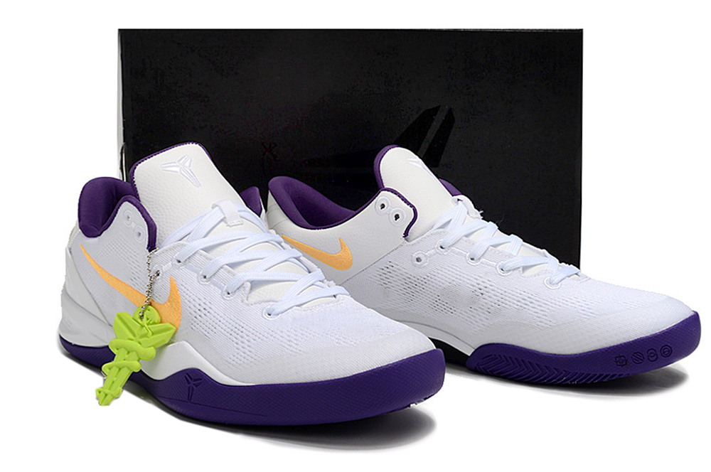 Nike Kobe 8 White Purple Yellow